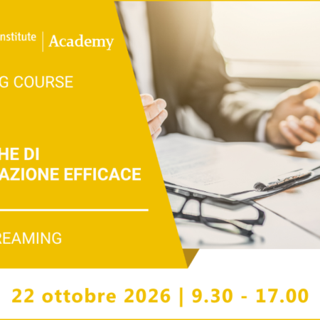 Training Course “Tecniche di Negoziazione efficace” – 22 ottobre 2026